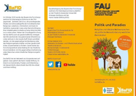 Zum Artikel "Expertentagung zu „Politik und Paradies“ 22.07.2022 in Erlangen"